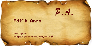 Pék Anna névjegykártya